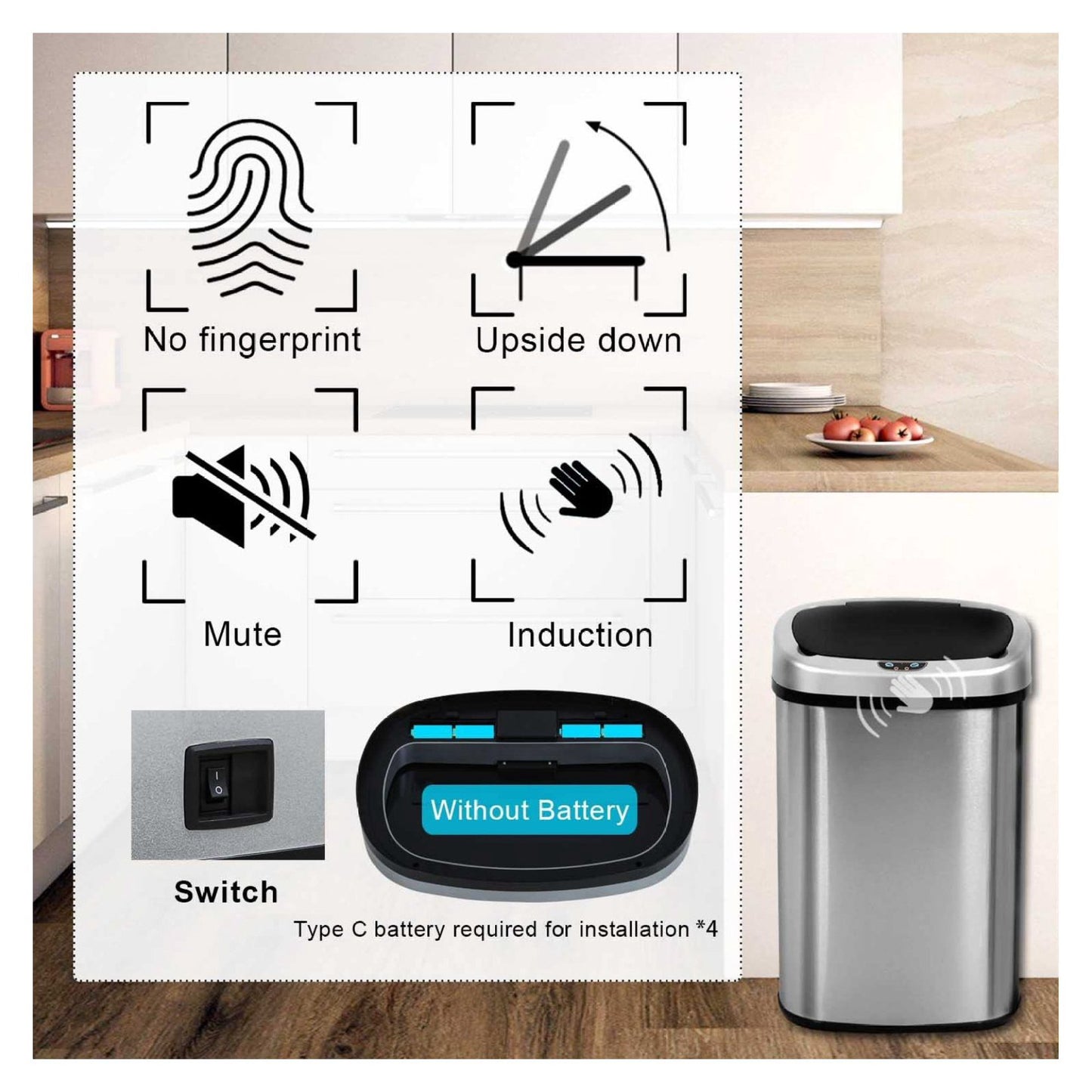 13 Gallon Kitchen Trash Can