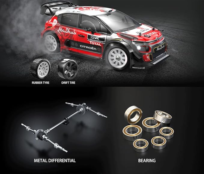 1/14 RC Car Brushless 2.4G Remote Control 4WD Off-Road Vehicle High Speed RC Cars, Toys for Adults, Licensed Rally Car