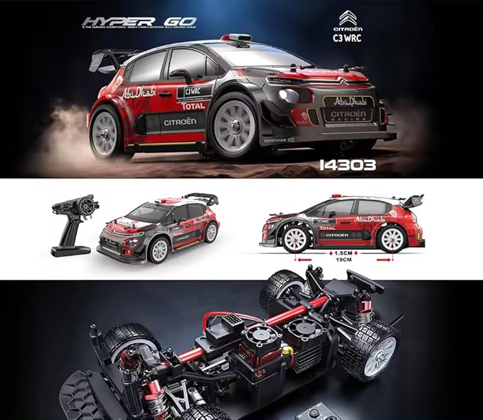 1/14 RC Car Brushless 2.4G Remote Control 4WD Off-Road Vehicle High Speed RC Cars, Toys for Adults, Licensed Rally Car