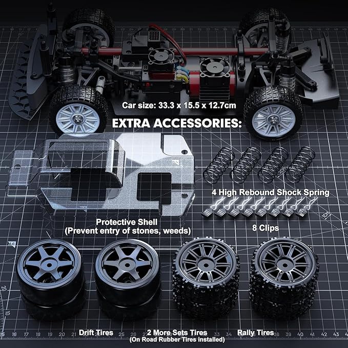 1/14 RC Car Brushless 2.4G Remote Control 4WD Off-Road Vehicle High Speed RC Cars, Toys for Adults, Licensed Rally Car