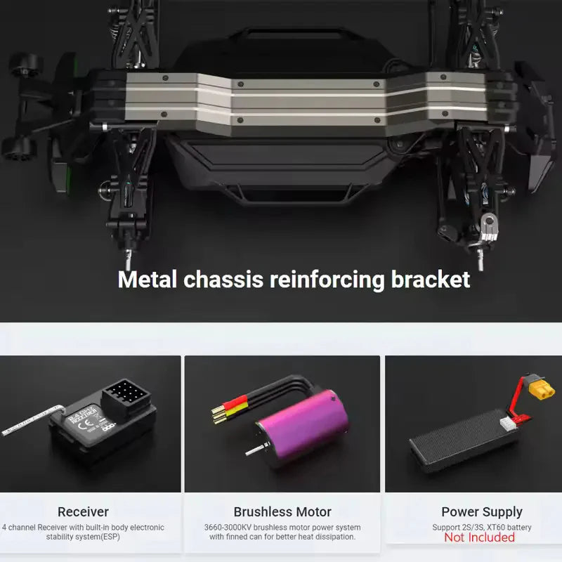 1/12 Brushless Drift RC Car w/ Brushless Motor 2.4G 4x4 Off-Road Racing Car
