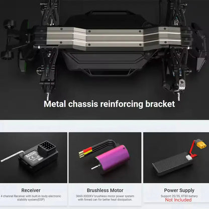 1/12 Brushless Drift RC Car w/ Brushless Motor 2.4G 4x4 Off-Road Racing Car